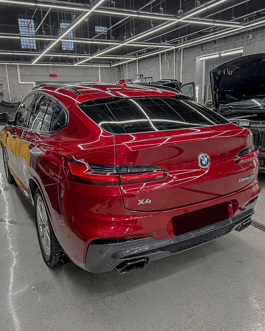 Оклейка BMW X4 в матовый полиуретан и установка системы активного выхлопа ENGINE VOX Stage 1+